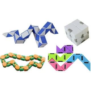 SET OF 2 Infinity Cubes - Magic Endless Folding Fidget Toy - Flip Over and  Over - Bend and Fold Crazy Shapes Puzzle - ADD Anxiety Soothing Calm  Anxiety Toy for Classroom