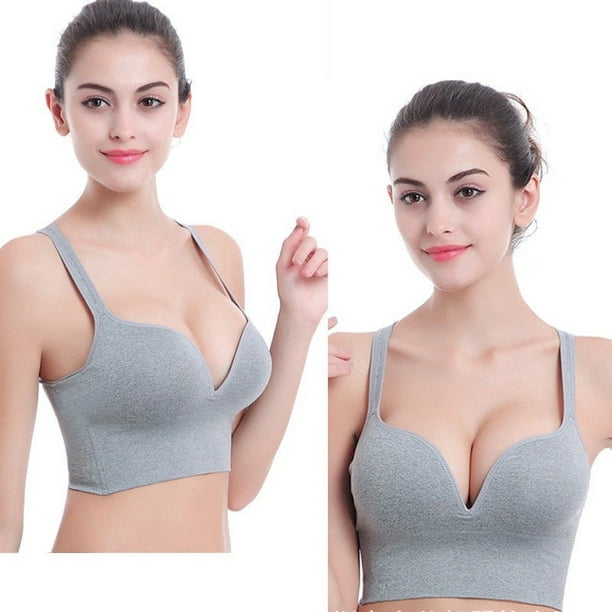 Women Super Boost Front Push Up Bra Gel Padded Side Support Plunge A B Cup  Bra