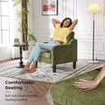 thumbnail image 3 of Ktaxon Accent Chair with Thick Cushion, Mid-Century Modern Single Sofa Chenille Armchair for Living Room, Bedroom Green, 3 of 9