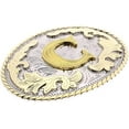 thumbnail image 5 of Unisex Western Belt Buckle Initial Letters ABCDJST to Z Cowboy Rodeo Medium Gold Belt Buckles, 5 of 11