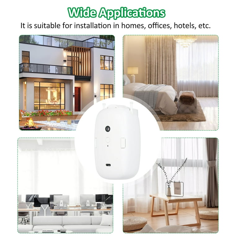 OWSOO Intelligent Curtain Motor Electric Curtain Robot Automatic Opener No  Wiring Support APP Remote Control Timer Setup Temperature & Light Sensing  Compatible with Home for Curtain Rod 