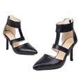 thumbnail image 2 of KBODIU Women's Heels, Women Stiletto High Heels Sandals Back Zip Ankle Strap Sandals Super High Heel Pointed Toe Stilettos Wedding Heels Prom Heels Heeled Sandals Black 39, 2 of 7