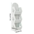 thumbnail image 3 of 3-Tier Wall Mounted Bathroom Storage Rack | PVC Shower Organizer with Hanging Rings | White Space-Saving Shelf for Toiletries & Cleaning Supplies, 3 of 6