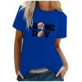 thumbnail image 1 of TSADFHJI Chandails en Molleton Femmes Grande Taille T-Shirt à Manches Courtes Col Rond Imprimé Lettre Rugby TG Bleu, 1 of 5