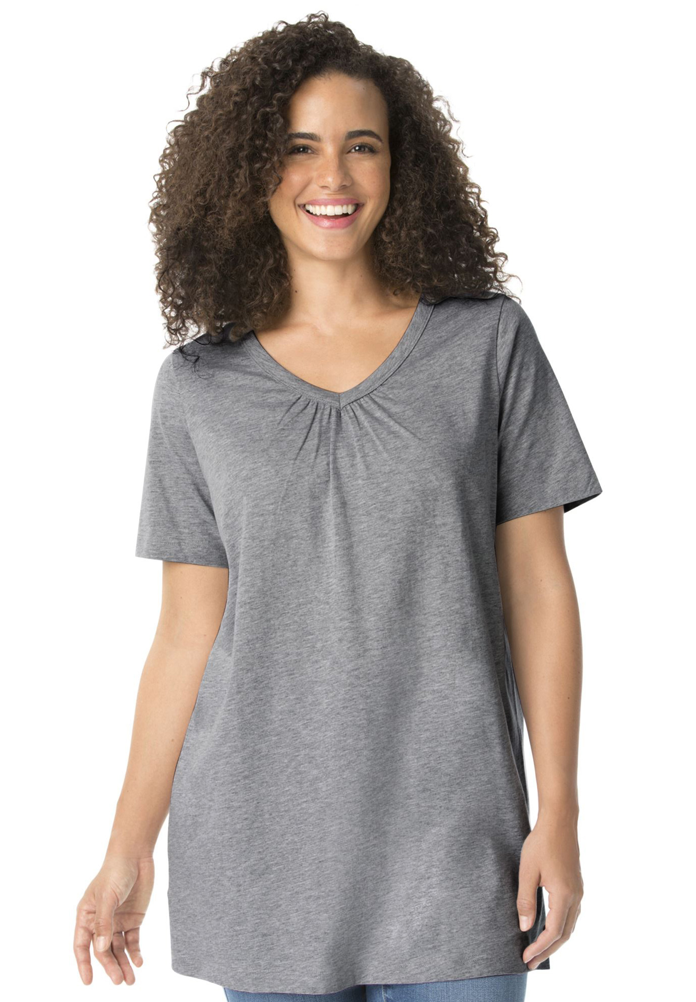 Woman Within Woman Within Plus Size Perfect Shirred Vneck Tunic