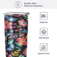 thumbnail image 4 of SKYSONIC Floral Pattern Tumbler Stainless Steel Double Wall Vacuum Reusable Insulated Mug with Straw and Built-in Coaste for Cold and Hot Beverages, 12oz, 4 of 7
