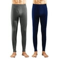 thumbnail image 3 of oelaio 2PCs Men's Thermal Underwear Bottom Long Johns Pants Base Layer Midweight Cold Weather Navy&Dark Gray XXXL, 3 of 4
