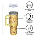 thumbnail image 4 of OBREWU Golden Retrievers and Flowers Tumbler with Handle and Lid,Golden Retrievers and Flowers 40oz Double Wall Vacuum Insulated Tumbler,Cups Gift for Women and Men, 4 of 7