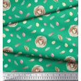 thumbnail image 2 of Soimoi Green Poly Georgette Fabric Nest & Feather Print Fabric by Yard 42 Inch Wide, 2 of 5