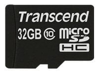Transcend - Flash memory card (microSDHC to SD adapter included) - 32 GB - Class 10 - microSDHC