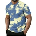 thumbnail image 2 of Hfnxid T-Shirts for Men Graphic Funny Short Sleeve Shirt Quarter Zipper Tie Dyed Tops Summer Causal Stylish Gym Workout Pullover Top Dark Blue XXXL, 2 of 6