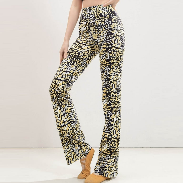 JWZUY Women's Bootcut High Waisted Yoga Pants Leopard Print Wide