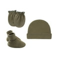 thumbnail image 1 of Clearance! Baberdicy Newborn Hat Gloves Foot Set Three Piece Multi Color Set Army Green, 1 of 4