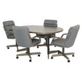 thumbnail image 5 of Caster Chair Company 5-Piece 42x[42/60] Caster Dining Set Wood Edge Laminate Table Top & Smoke Chairs, 5 of 23