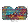 thumbnail image 3 of GZHJMY Car Front Windshield Sunshade UV Heat Protection, Foldable Auto Windshield Sun Visor for Sedan SUV Vintage Mandala Pattern, Car Sunscreen Blocks UV Rays Heat 51x27.5inch Keep Vehicle Cool, 3 of 6