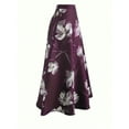 thumbnail image 3 of MORTTIC Elegant Women's Boho Floral Print High-Waisted A-Line Maxi Skirt Flared Long Skirt, L, 3 of 5