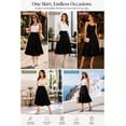 thumbnail image 6 of Moa Collection Women's Solid Flared Lightweight Elastic High Waist Long Midi A-line Skirt, 6 of 6