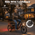thumbnail image 5 of NOMIGO Two-Seat Electric Tricycle for Adults, Foldable 3 Wheel E-Bike for Errands with Rear Seat, Large Baskets and 48V Battery, 5 of 10