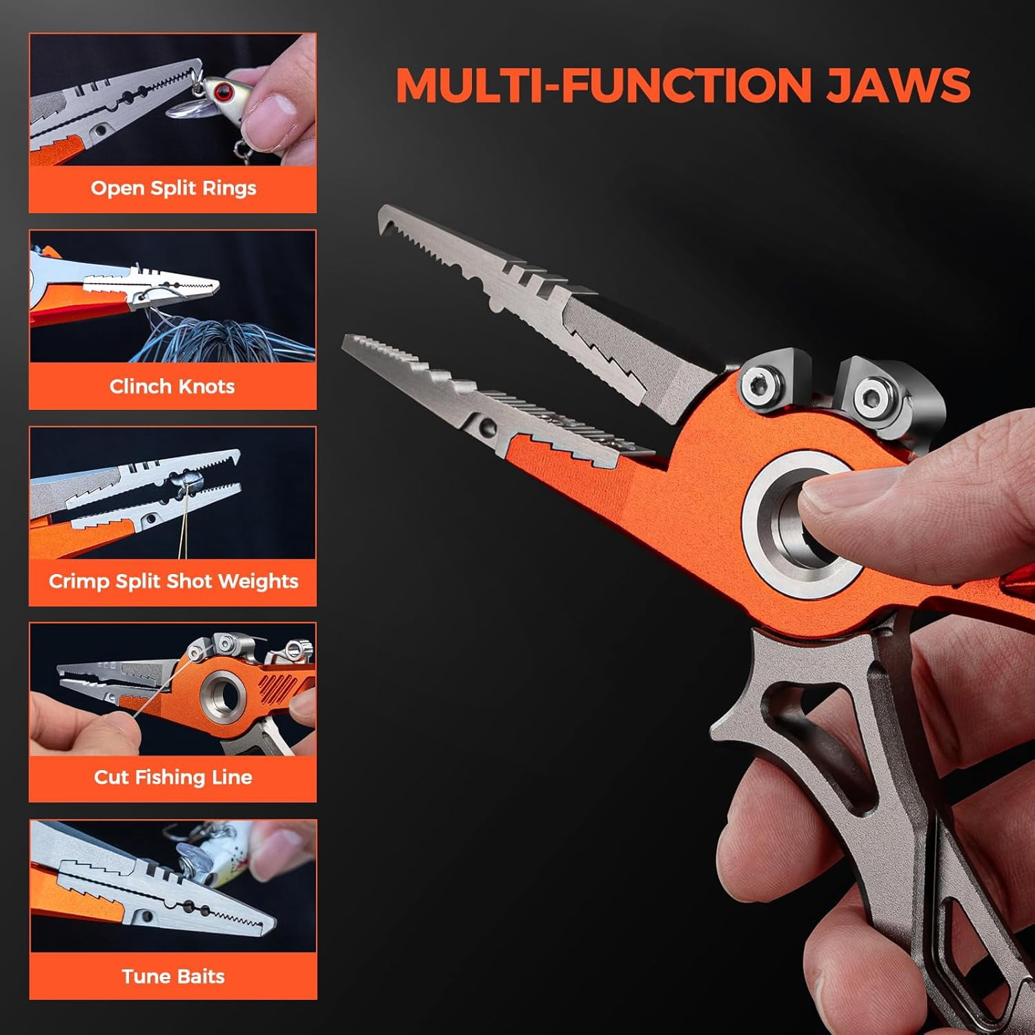 KastKing 7.5" Aluminum Fishing Pliers, Crossover Pliers,Fishing Gear-AlumaStream