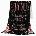 thumbnail image 2 of Workplace Team Leadership Gratitude Heart Crown Peony Floral, Festive Holiday Scene, Warm Flannel Blanket for Living Room and Reading Nook, Art Lovers Christmas Gift, Festive Home Decor, 2 of 9