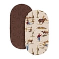 thumbnail image 2 of Sweet Jojo Designs Wild West Cowboy Horseshoe Print Boy Baby Bassinet Fitted Sheets Set 2 Piece, 2 of 6