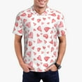 thumbnail image 3 of Balery Hearts Printed Men’s Short Sleeve Polo Shirt, Midweight Men's Shirt,Golf Polo shirts -X-Large, 3 of 9