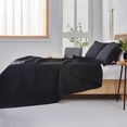 thumbnail image 5 of Jessy Home Solid Black Quilted Quilt Set King Size Floral Microfiber Bedspread Coverlet, 5 of 7