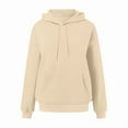 thumbnail image 4 of BOBOGOJP Women’s Oversized Pullover Hoodie – Heavyweight Fleece, Relaxed Fit, Soft Touch, Kangaroo Pocket Sweatshirt Khaki for Size XS, 4 of 6