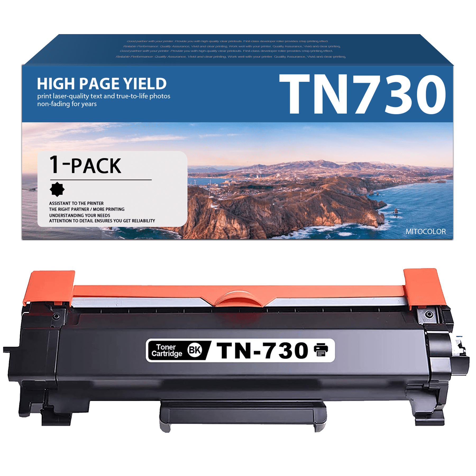 1 Pack TN730 Black Toner Replacement for Brother TN730 Toner Cartridge