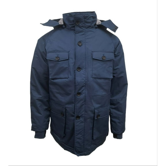 HoodLamb Men's Hemp 2-1 Parka With Vest 420, Blue, Small