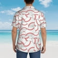 thumbnail image 6 of Xecao Baseballs print Hawaiian shirt - a stylish short-sleeve button-down for men, perfect for casual beach and tropical outings., 6 of 9