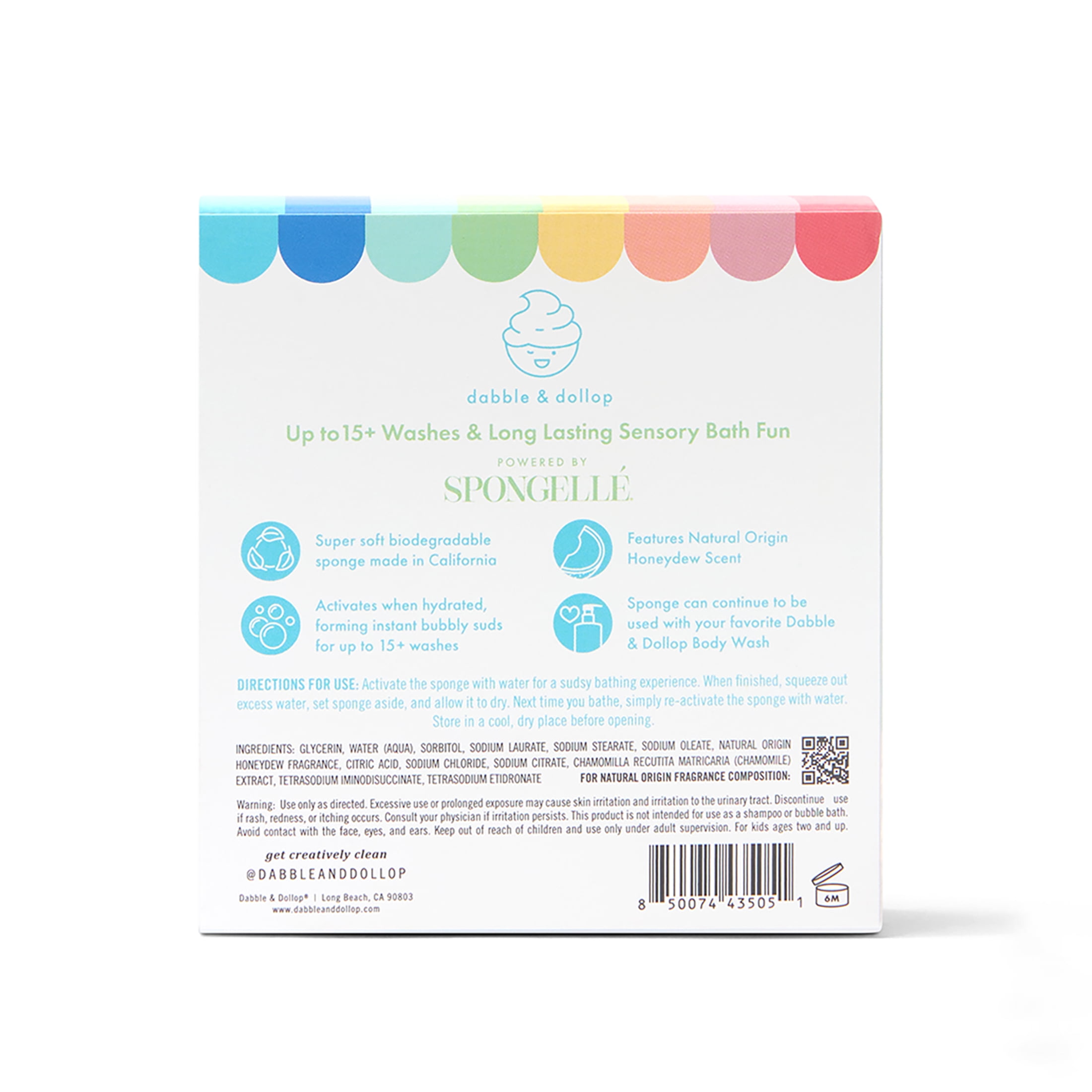 Dabble & Dollop SpongePop™ - Sponge with Built-In Body Wash, Honeydew Scent - 3 oz