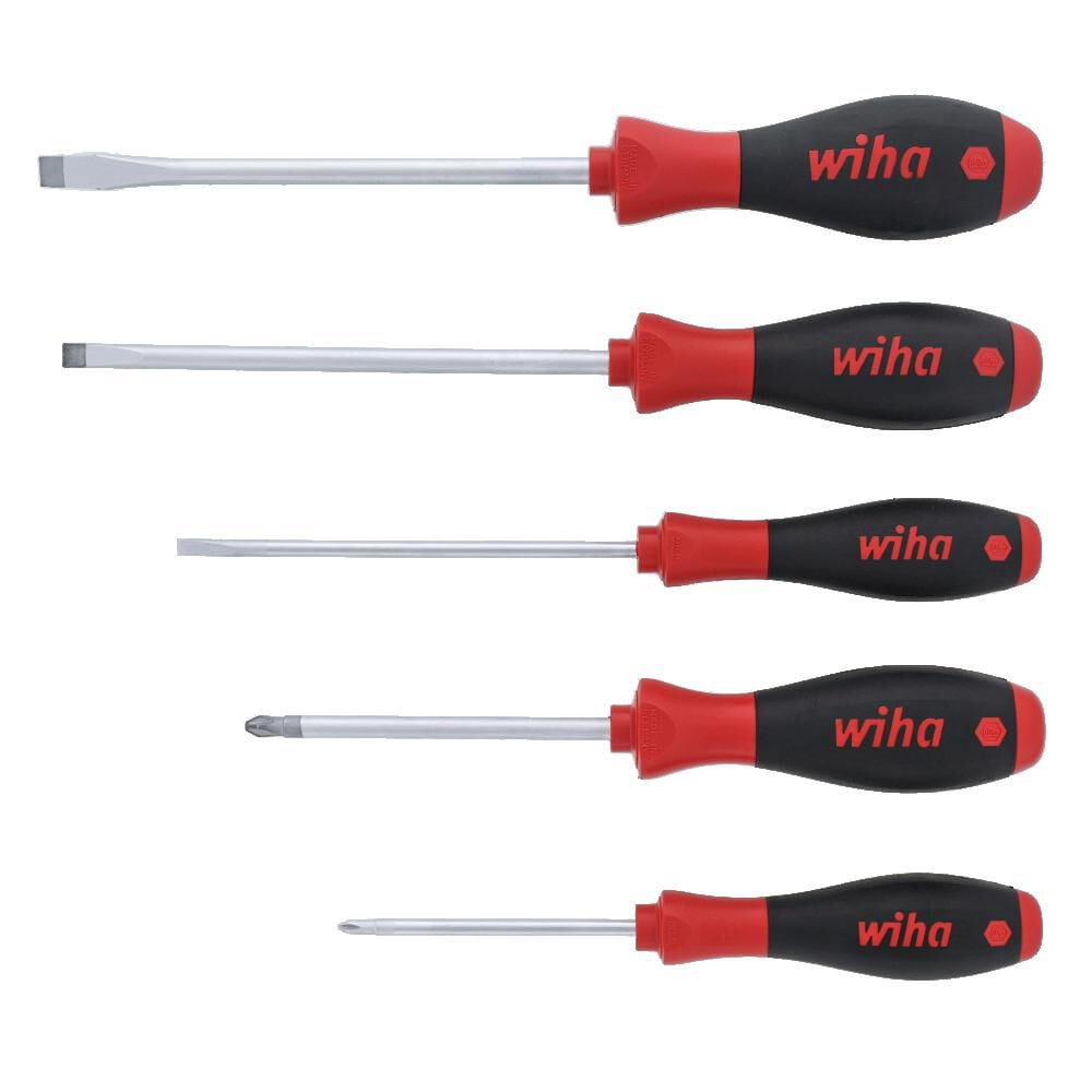 Wiha Softfinish Slotted And Phillips Screwdriver Set 5Pc