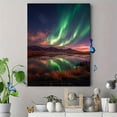 thumbnail image 4 of Aurora Borealis Lake Reflection Canvas Print，Northern Lights Wall Art for Home Hotel Decor, 4 of 8