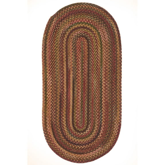 "Capel American Heritage Braided Oval Area Rug - 36" x 5', Woodstone Color - Casual Indoor Traditional Rug for Living room - Walmart"
