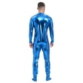 thumbnail image 2 of Alvivi Men's Shiny Metallic Full Body Unitard Bodysuit One Piece Zipper Catsuit Leotard Jumpsuit Sky Blue L, 2 of 3