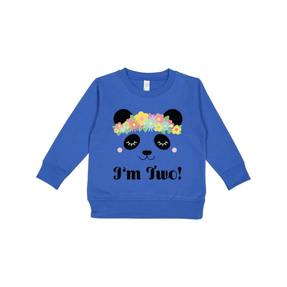Inktastic 2nd Birthday Panda Face 2 Year Old Girl Toddler Sweatshirt