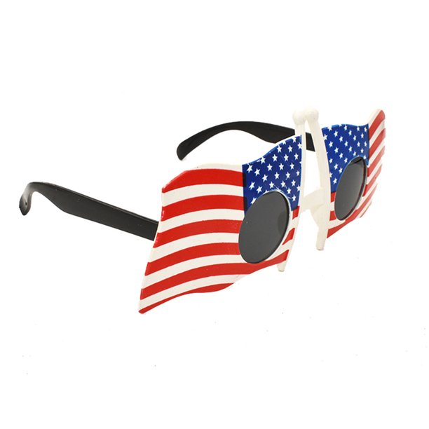 KAKOWELY Gafas de sol con la bandera estadounidense, divertidas gafas con la bandera de EE. UU., accesorios para el equipo de animadoras, gafas de fiesta