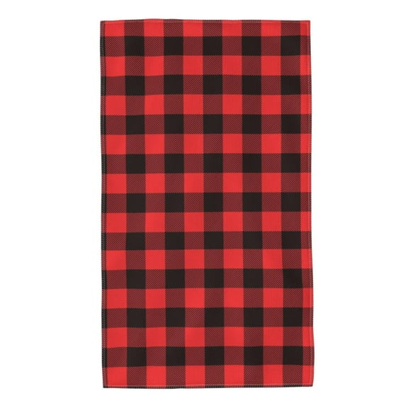 Kdxio Hand Towel Buffalo Plaid Red Black for Bathroom Kitchen Fingertip Bath Towels 27.5 x 16 Inch Home Hotel Gym Laundry Room