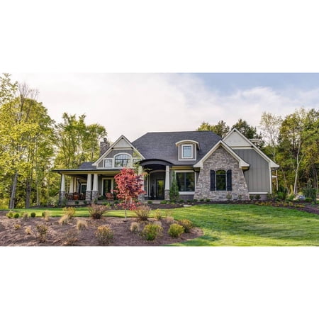 The House Designers: THD-4838 Builder-Ready Blueprints to Build a Country Cottage House Plan with Slab Foundation (5 Printed Sets)