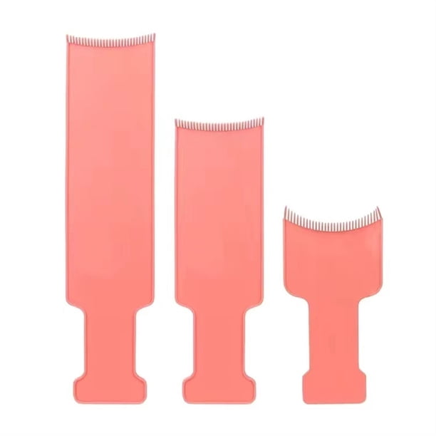 Tablero de 3 uds, paleta profesional para resaltar el color del cabello, cepillo para teñir, peine, herramienta de tinte de peluquería DIY (color: Naranja)