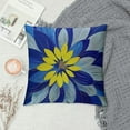 thumbnail image 2 of Chilfamy Dahlia Pillow Cover Geometric Floral Line Navy Blue Yellow Grey Flower Pillow Case Farmhouse Outdoor Decor for Home Bedroom Living Room Square Cushion Covers White, 2 of 5