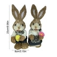 thumbnail image 3 of geerera 2-Pack Standing Woven Easter Bunny Figurines,9 Inch Decorative Sisal Rabbit Statues for Office Kitchen Farmhouse Spring Home Decor, 3 of 6