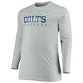 thumbnail image 2 of Men's Fanatics Branded Heathered Gray Indianapolis Colts Big & Tall Practice Long Sleeve T-Shirt, 2 of 3