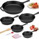 thumbnail image 1 of Sartenes de Hierro Fundido, Sartenes antiadherentes, Juego de 5 Sartenes Antiadherentes Freír, Multifuncional Sarten Hierro Fundido, 5 Piece Chef Set - 10cm, 14cm, 16cm, 20cm, 26cm, 1 of 4