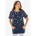 thumbnail image 6 of Woman Within Plus Size Americana Kangaroo Pocket Tee, 6 of 6