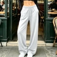 thumbnail image 2 of Ozmmyan Womens Fleece Wide Leg Sweatpants for Womens Drawstring Elastic Waist Baggy Lounge Pants with Pockets, 2 of 5