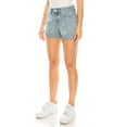 thumbnail image 2 of KHAKI & BLUE Women's Denim Shorts High Waisted All-Over Flower Print Roll Cuff Jeans Casual Stretch Comfy Pants 79109Z-DM665 LT 5, 2 of 3