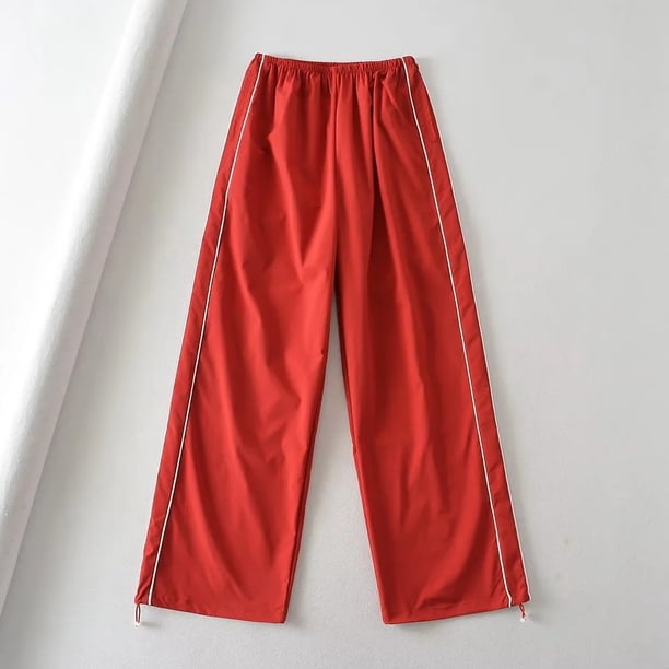 Pantalones deportivos de secado rápido de pierna recta, pantalones anchos de cintura alta informales finos para mujeres europeas y americanas