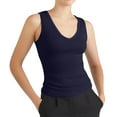 thumbnail image 1 of Lixiuxyad Débardeurs pour Femmes Mode Décontractée Col en V Côtelé Sans Manches, 1 of 5